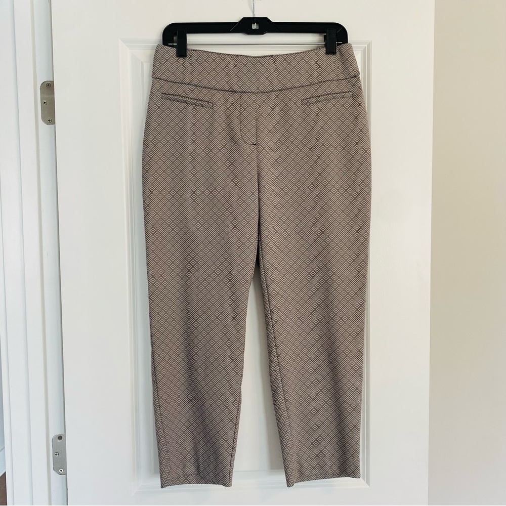 Apt. 9 Beige Diamond-Pattern Cropped Dress Pants